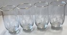 Vintage Arby s Libbey Frosted Glasses Winter Tree Scene Tumbler W gold Rim Set-4