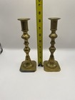 Vintage Set Of Two Brass Candlesticks 8 Inches Tall