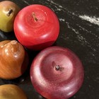 Vintage Retro Mcm Wooden Fruit Lot Hand Carved Retro Brown 12 Pieces Wooden