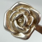 Vintage Antique 925 Sterling Silver Rose Ring Silver Smith Stamp Statement Sz 6