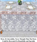 Vintage Lace Tablecloth 60x120 Inch - Elegant Boho Floral Rectangular Overlay Fo