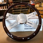 18  Classic Steering Wheel Dark Wood With Smooth Horn For Freightliner 96-06