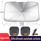 Car Windshield Sun Shade  Foldable Umbrella Reflective Sunshade For Car Front Wi