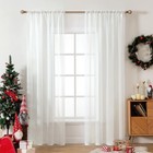 2 Panels Solid Color Sheer Window Curtains Elegant Window Voile Panels drapes   