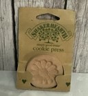 Vintage Shaker Hearth 2    Terra Cotta Cookie Stamp Press Flower W Handle 1996 Nos