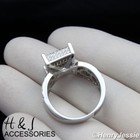 Women 925 Sterling Silver Cz 11mm Square Engagement Wedding Ring Size 6-9 s82