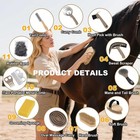 Uross Horse Grooming Kit 15pcs - Horse Brush Set With Organizer Tote Bag Care Cl