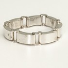 Vintage Taxco Mexico Bracelet 925 Sterling Silver Chunky Panel Bar Chain Link 7 