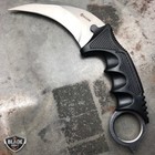 Csgo Tactical Karambit Neck Knife Survival Hunting Fixed Blade Silver   Sheath