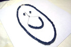 Sterling Silver Black Glass Bead Necklace Set