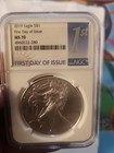 2019 - Silver American Eagle - Ngc Ms 70 First Day Of Issue
