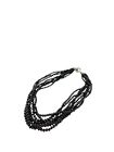 Vintage Tiffany   Co  Sterling Silver Black Onyx Beaded Torsade Necklace - Box 