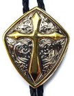 New Cross Christian Gold Silver Religious Faith Rodeo Western Cowboy Bolo Tie