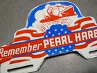 Original Porcelain  Remember Pearl Harbor Plate Topper Wwii