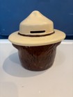 Vintage Ceramic Smokey The Bear Head Piggy Bank
