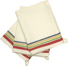 Cotton Dish Towels Vintage Multistripe Set 3 18x28 Inch Kitchen Towels
