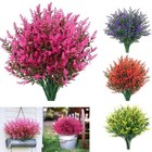 16 32 Bundles Artificial Flowers Fake Plants Outdoor Uv Resistant Plastic Flower