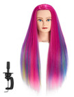 Rainbow Head Manikin Training Doll Mannequin Head 100  Real Hair Hairdresser New