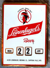 Vintage Old Metal Leinenkugel Beer Brewery Metal Adjustable Calendar Sign