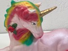 Pink Rainbow Porcelain Unicorn Figurine Rose Vintage Large