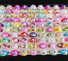 Wholesale100pcs Mixedlots Cute Cartoon Ring Kids Resin Lucite Rings Partyjewelry