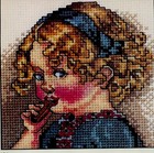 Tea Party Cross Stitch Pattern - Little Girl And Her Dolls