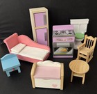Lot  Of 8 Pieces Kidkraft Kid Craft Wooden Doll House Play Furniture Toys