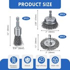 10 Pcs Wire Brush For Drill  Coarse Carbon Steel Crimping Wire Wheel Brush  1 4