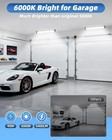 2 Pack 100w Led Shop Lights  6000k 11000lm Work Light For Garage  Plug In Garage