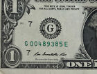  1 One Dollar Bill Note Uneven Serial Number Alignment Minor Error Digits 2013