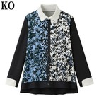 Wacoal Calson Layered-look Printed Long-sleeve T Blouse  m-l 