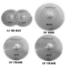 Low Volume Cymbal Pack Mute Set 14 hihats 16 crash 18 crash 20 ride 5 Pieces    