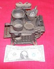 Antique Queen Toy Cast Iron Stove Wood Cook Play Set Old Vintage Salesman Sample