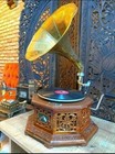 Vintage Gramophone Antique Working Gramophone Player Phonograph Vinyl Recorder