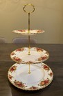 Royal Albert Old Country Rose 3 Tier Cake Dessert Stand