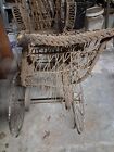 1900   s Antique Wicker Baby Stroller Carriage Good Condition