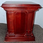 Cherry Wood Urn With Gorgeous Cross Ornament        