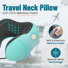 Adjustable Travel Pillow For Neck Support   Comfort  Lightweight Memory Foam Tra