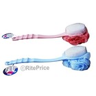 Bath Body Brush Soft Bristles   Loofah  2 Pack  Back Scrubber Plastic Handle-new