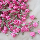 200pcs lot Mini Ribbon Bows Roses Flower Satin Rosettes Fabric Artificial Orname
