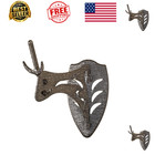 European Trophy Mount Skull Hanger Deer Antler Bear Hog Graphite Black Steel