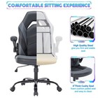 Ergonomic Gaming Chair Pu Leather Racing Chair Flip-up Armrest Computer Desk