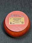 Small Vintage Hand Carved Round Wooden Trinket Box With Lid
