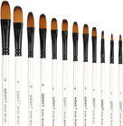 12 Pcs Filbert Paint Brushes Set  Artist Brush For Acrylic Oil Watercolor Gouac
