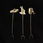 Set Of 3 Sterling Silver 925 Cocktail Picks Sombrero Cactus Siesta Cowboy Mexico