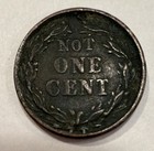 Not One Cent Hard Times Token  Wreath Reverse Feathered Liberty Head  Copper