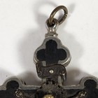 Vtg Antique Reliquary Mission Cross Silvertone   Ebony Priest Reliquary Cross 