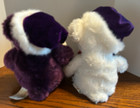 Vintage 2 Dandee Collector Choice Teddy Bears Purple White Plush Stuffed Animals