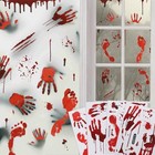 Halloween Decorations  4 Sheets Bloody Handprint   Footprint Window Clings  