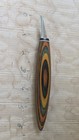 Helvie Handmade Fixed Blade Craft Knife W  Laminated Multicolor Wood Handle
